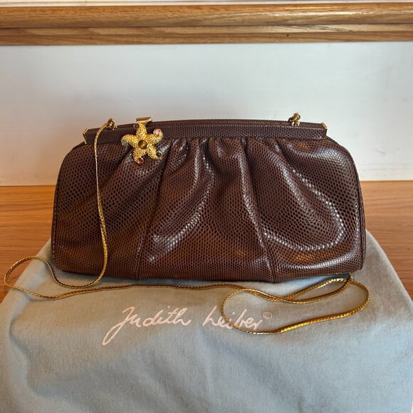 Rare Judith Leiber Snakeskin Clutch BEAUTIFUL CONDITION! - Picture 1 of 9